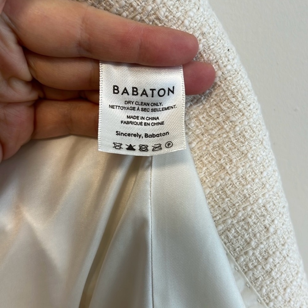 Aritzia babaton cream tweed Samuel blazer sz 4 worn once